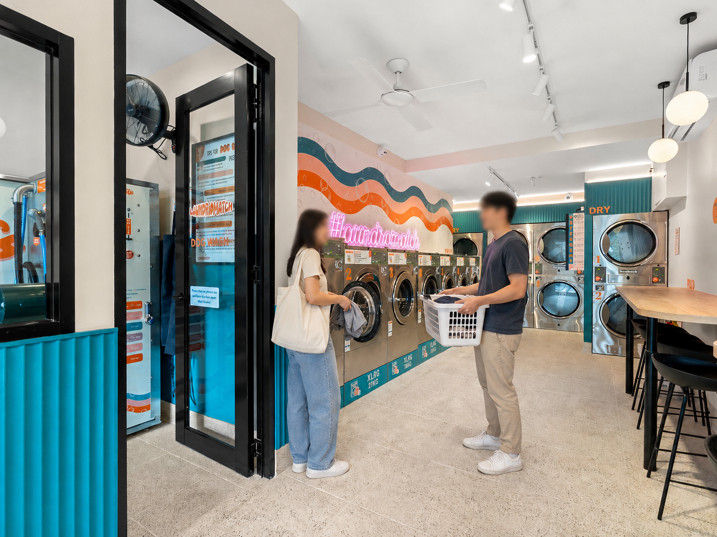 Inside a modern Sydney laundromat